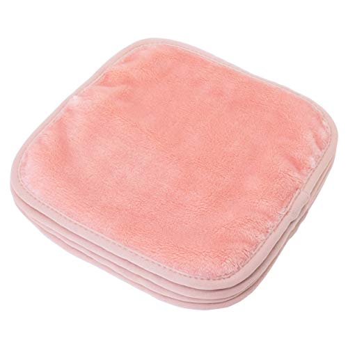 Polyte - Premium microvezel fleece doek om makeup te verwijderen en uw gezicht te reinigen - hypoallergeen en chemicaliënvrij - 4-pack - licht koraal - 20 x 20 cm