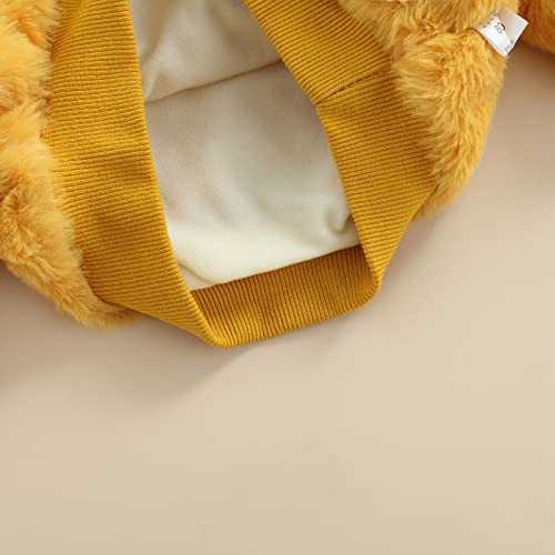 Peuter Baby Meisjes Jongens Sweatshirt Lange Mouwen Pluche Trui Tops Herfst Winter Kleding (Geel, 6-12 Maanden) - Image 8
