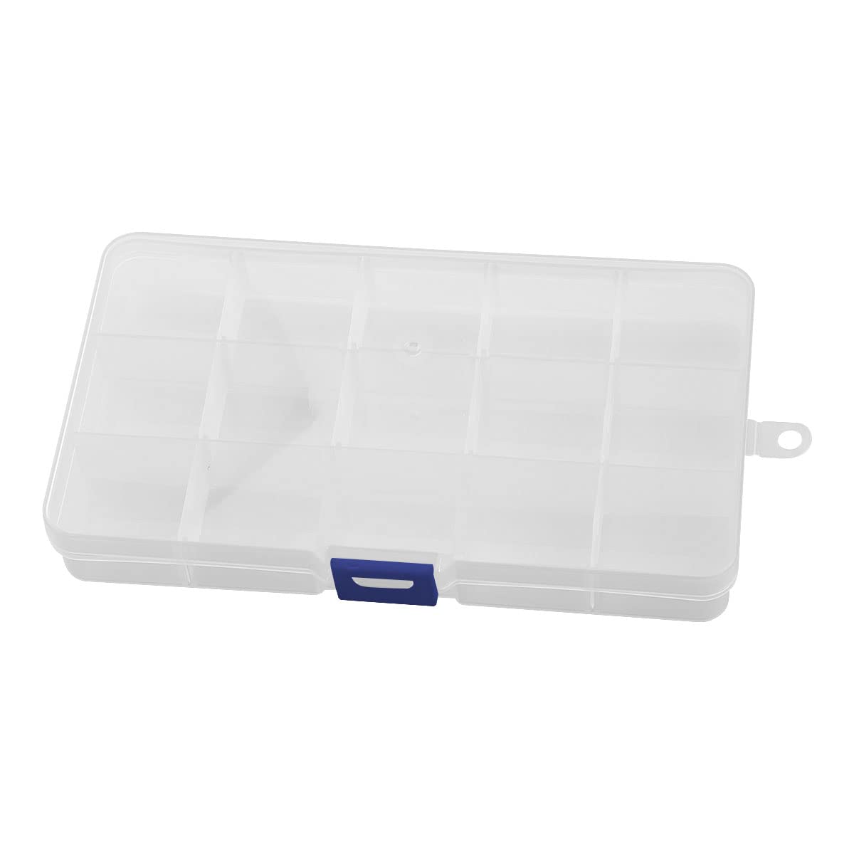 Jagowa 15 Grids Plastic Jewellery Organiser Bead Earring Storage Box Clear Plastic Storage Container With Adjustable Dividers for Small Accessories (Transparent)