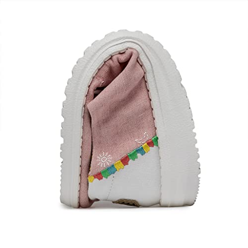 Image of HEYDUDE Women's Wendy Boho Slip On Shoe, Rose Size 6 | Lightweight Casual Loafer with Memory Foam Insole