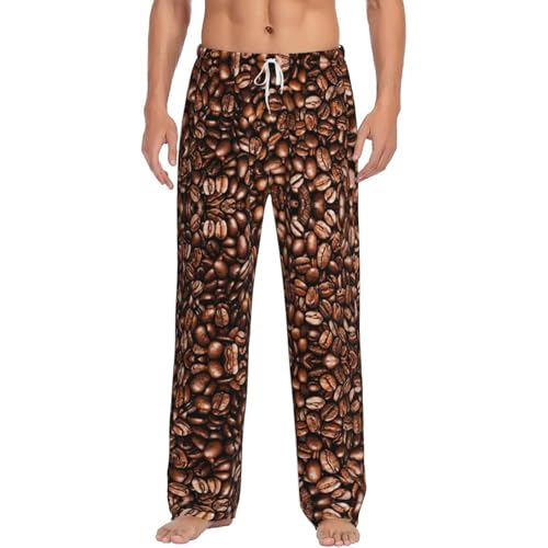 Pantalon de pyjama en polaire pour homme imprimé café