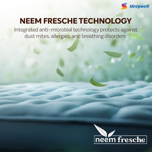 Image of Sleepwell Pro FitRest Mattress | 10 Years Warranty | Acuprofile Technology | Impression (Memory) Foam | Neem Fresche Technology | Resitec (HR) Foam | Double-Layer Quiltec Foam | King Bed | 78X72X6
