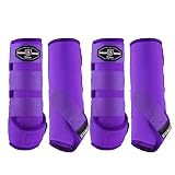 Harrison Howard Splint Boots for Horses 4 Pack, Front & Hind Horse Sport Boots with Neoprene Leg Protection...