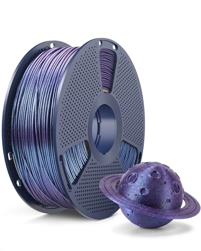 Galaxy PLA 3D Printer Filament, Sparkling and Dazzling PLA Filament 1.75mm, Neatly Wound 3D Filament, Colorful Black, Dimensional Accuracy +/-0.02mm, 1KG Spool.(PLA Galaxy)