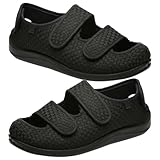 AZMAHT Sandalias Talla Grande Mujer Zapatos para Caminar para Hombres Calzado Ortopédico Extra Ancho Zapatos para Diabéticos para Hombre Sneakers Comodos,Negro,39EU