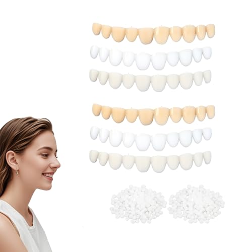 Tooth Repair Kit 6PCS, Temporary Natural Shade for Filling Broken or Missing Tooth, Moldable Thermal Beads Replacement Kit for Easy Teeth Repairs