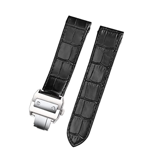 KGFDSGDS Correa de reloj de cuero genuino para Cartier Santos 100 Correa de reloj de cuero 20 mm 23 mm