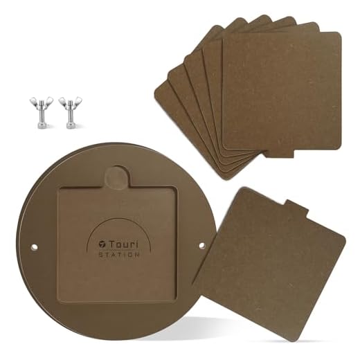 Touri Pottery Bats Set for Pottery Wheel, 1 Pack 12” Round Outer Bat & 6 Pack 7” Square Inner Bats Included, Ceramic Tools for Pottery, Brown