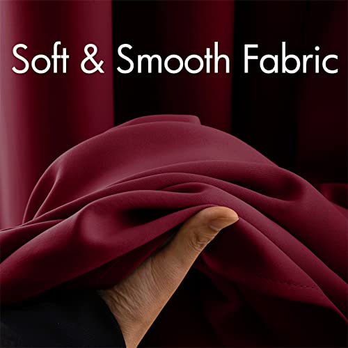 MIULEE Christmas Blackout Curtains 2 Panels, Room Darkening Thermal Insulated Drapes Solid Window Treatment Set Grommet Top Light Blocking Curtain for Living Room/Bedroom 52x84 inch,Wine Red
