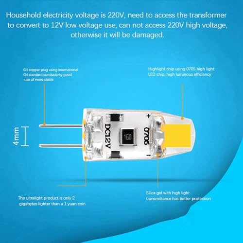Ampoule LED G4 12V COB haute performance à diffusion panoramique 360 - 6
