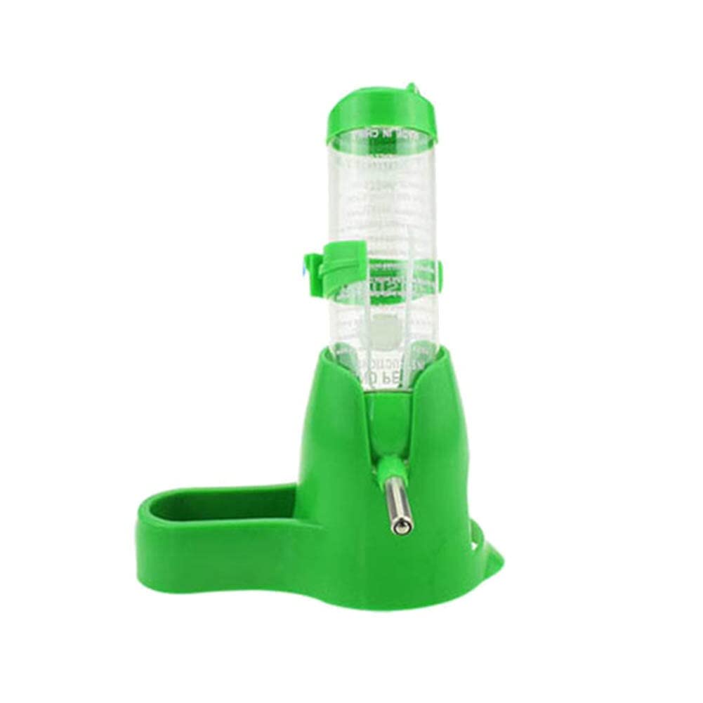 Bebedero Jaula de Animales pequeños, 80/120ml Hámster Conejo Ardilla Alimentador automático Conjunto de Base de contenedor de Alimentos Botella de Bebida for Mascotas Botella de Agua de Conejo (Color
