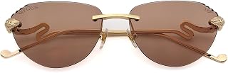 QUE AIRA By Shikhar Dhawan | Women Rimless Geometric Sunglasses | Golden Champagne Frame | UV400 Protection | Brown Gradie... Price In India