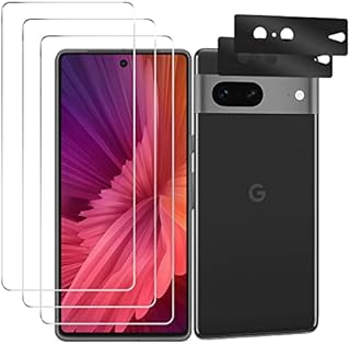 SNUNGPHIR For Google Pixel 7 Screen Protector, Tempered Glass, Case Friendly, Anti-Scratch, Touch Sensitive, Ultra HD, 3 Tempered Protector and 2 Camera Lens Protector, Screen Guard Saver Shield Film