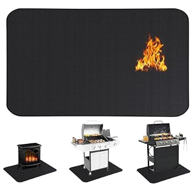 Hailue Under Grill Mat 65 x 42 inch,Grill Mat for Outdoor Grill Double-Sided Mat,Lawn/Terrace Deck Grill Protector Mat,Indoor Fireplace/Fire Pit Mat,Easy to Clean and Reusable (Grill mat)