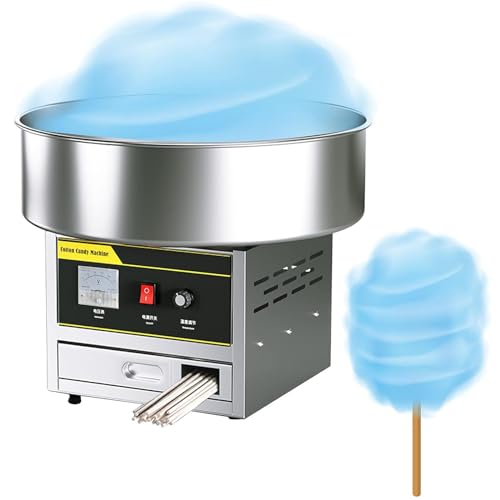 DPLXQPP Electric Cotton Candy Machine, Homemade Floss Sweets Maker, Portable Cotton Sugar Machine for Kids, DIY Mini Marshmallow Machine for Home Birthday Family Party,Silver