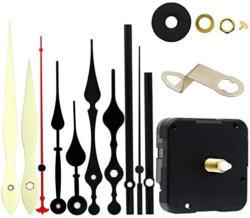12888 Quartz DIY Wall Clock Movement Mechanism Repair Parts Replacement Kit Sweep Silent Movement,13mm (1/2 Inch ) Maximum Dial Thickness, 23mm (29/32 Inch ) Total Shaft Length.(Black Hand)