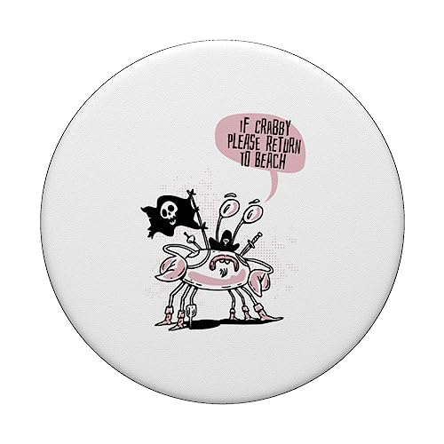 If Crabby Please Return To Beach PopSockets Swappable PopGrip, Black - Image 3