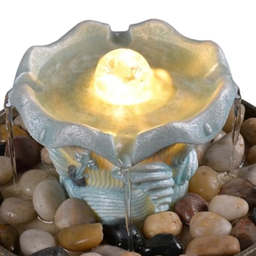 Fontaine de bureau créative en résine sculptée avec écoulement d'eau fluide