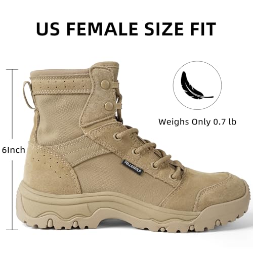 Image of Women's 6 Inch Lightweight Tactical Combat Boots - Army Desert Boots