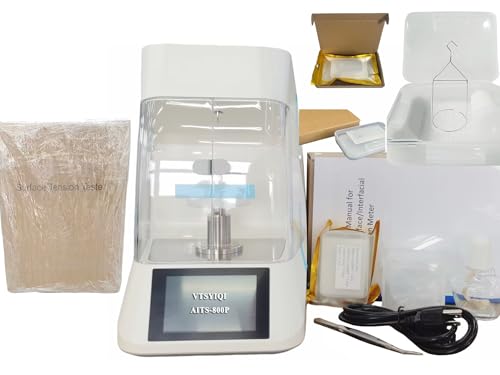 VTSYIQI Automatic Surface Tension Meter Automatic Interfacial Tensiometer with Platinum Loop Range 0 to 1000 mN/m Accuracy 0.1mN/m for Oil Paint Industry Test Mass Storage