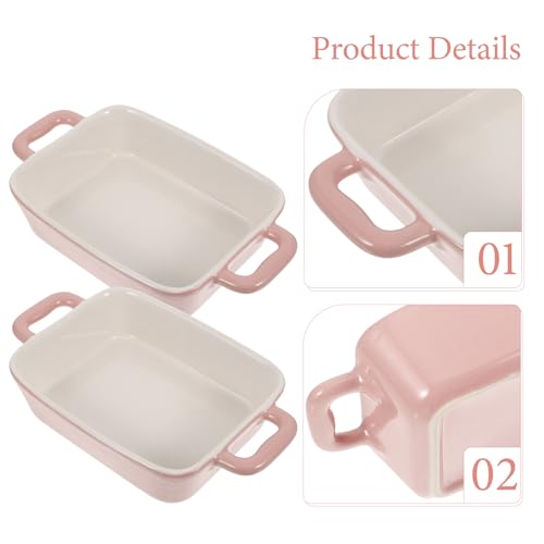Moule à pain rectangulaire en céramique rose pour cuisson uniforme - 6