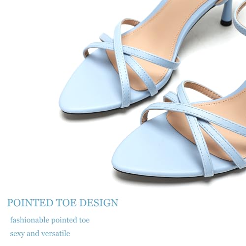 Women'S Cross strappy Pointed Open-Toe Stiletto Sandals Fashion Adjustable Ankle Strap High Heel Dress Sandals For Daily Work Shopping Reunion Party3