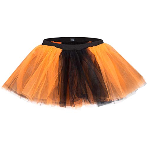 Gone For a Run Tutus for Women Adult - Fluffy Tulle Tutu Skirt - Running Costume - Orange and Black