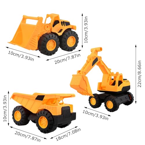 Afenau 3-Teiliges Bagger Set, Sandkasten Dumper, Bulldozer, Baustellen Fahrzeuge, Baustellenfahrzeuge für Kinder, Weihnachten Geschenkset
