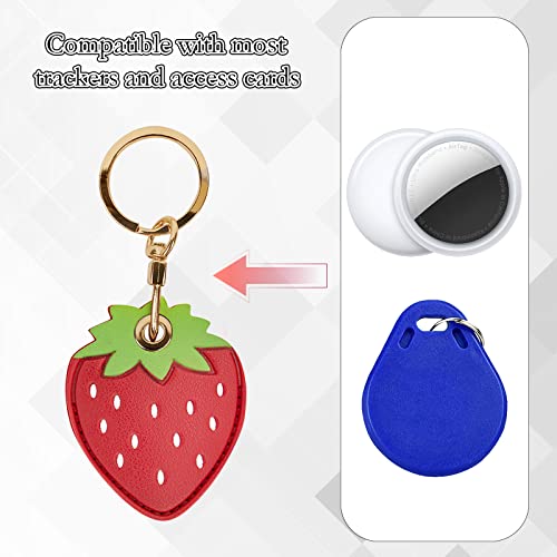 Image of Leather Keychain Case Holder Compatible with Apple AirTag, GPS Airtag Keychain Finder Tracker with Key Ring, Anti-Scratch Protective Air Tag Cover | Leather
