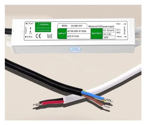 Pilote LED 12V 3A haute puissance à tension constante et boîtier IP67 robuste
