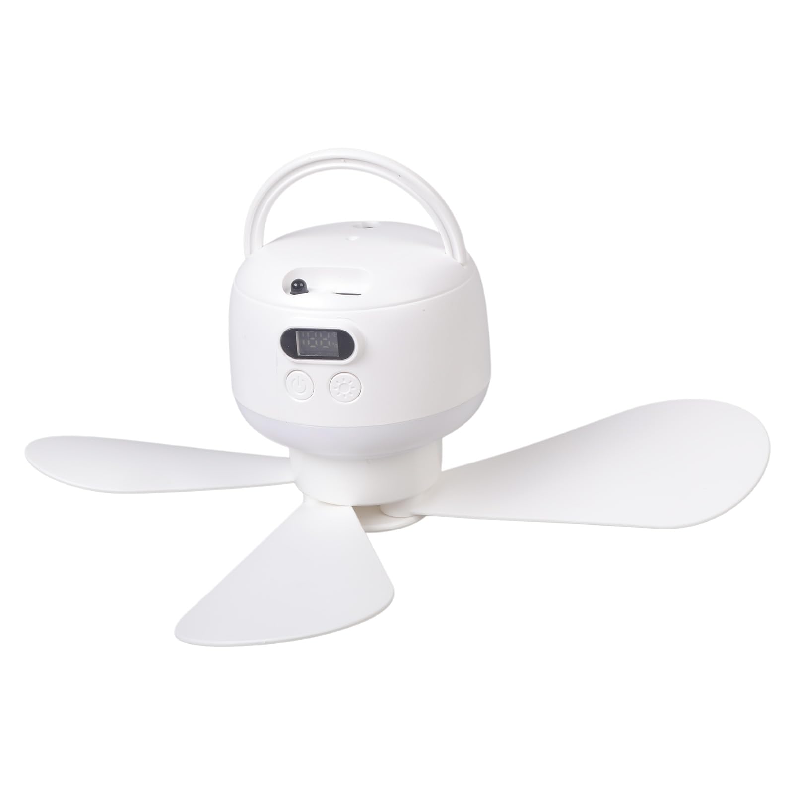 Ventilateur de plafond rechargeable avec lumière LED et vitesse réglable pour maison et camping