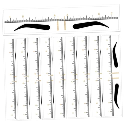 minkissy 50 Pcs regla de posicionamiento de cejas focos herramienta aerógrafo tinte transatlántico Gel pro plantillas de cejas plantilla de cejas regla de cejas de polivinilo Yellow