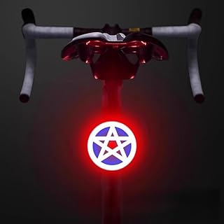 for Bicycle Lights, Charging Mountain Creativity Bike Riding Warning Triangle Round Five Pointed Star Heart Equipped Tail Light