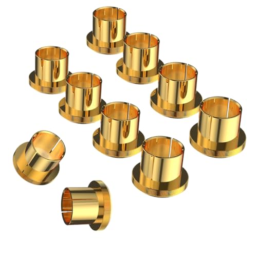 Audiocrast 10x RCA Caps, Gold Plated Copper RCA Protective Caps RCA Noise Stopper HiFi RCA Dust Caps Protective Covers for RCA Chassis RCA Sockets RCA Plug Jacks to Prevent Dirt, RF, RFI, EMI