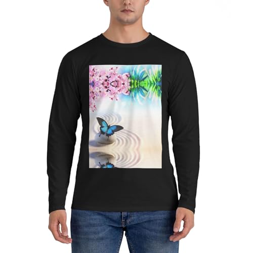 Chemise homme à manches longues imprimé papillon idéale pour soirée décontractée