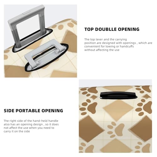 Suitcase Covers for Luggage, Luggage Cover Protector Fits 18-32 Inch Luggages (Beige Square Dog Paw Print, XL)4