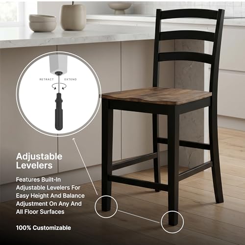 Signature Design by Ashley Counter Height Barstool, Set of 2, Brown/Black - image 7