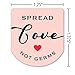 60 LABELS for Mini Hand Sanitizer - Spread Love Not Germs Sticker, Fits most 1oz and 2oz Hand Sanitizer Bottles, For Birthday Party Baby Shower Bridal Shower Wedding Favor, LABELS ONLY (Pink)