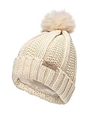 Curly Girl® Satin Lined Cable Knit Womens Winter Knitted Beanie Hat