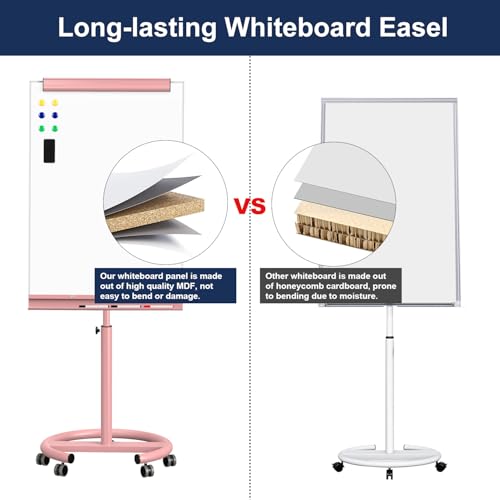 Image of TSJ OFFICE Rolling Whiteboard Standing - 40 x 26 Inches Mobile White Board