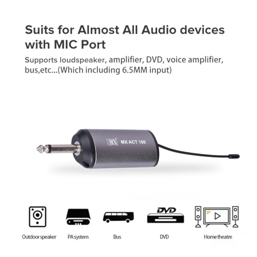 Image of MX Wireless Microphone for Singing Professional UHF Metal Handheld Dynamic Mic System with Receiver for PC Amplifier YouTube Karaoke Speaker PartySpeech