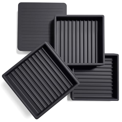 xxxHOLIC Non Slip Furniture Pads for Hardwood Floors, 2 * 2 Inch Black, Set of 4, Rubber Bed Stoppers to Prevent Sliding, Furniture Coasters for Protecting Floors from Scratches and Reduce Noise