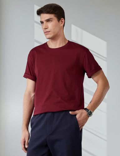 Image of Veirdo 100% Pure Cotton Drop Shoulder Oversized Baggy Fit Half Sleeve Plain Solid Round Neck Multicolor T-Shirt Combo for Men (Pack of 3) (Sizes S-2XL)