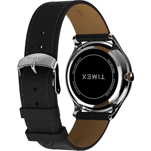 Image of Timex Men's Modern Easy Reader 40mm Watch - Black Strap White Dial Silver-Tone Case