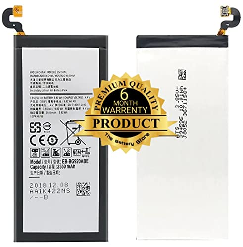 Image of THE BATTERY STORE OriginaI EB-BG920ABE Battery 2550mAh for Samsung Galaxy S6 G9200 G920F G920I Battery with 6 Month warranty and high capacity battery backup. Carefully check your phone model and purchase. (FOR SAMSUNG S6)