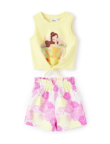 Image of Disney Frozen Princess Minnie Stitch Girl Clothes Long Sleeve Knot Front Sweatshirt Flare Pants Fall 2 Piece Outfit 2-9Y