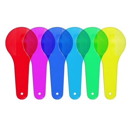 6Pcs Color Paddles,Transparent Optics Filter Plate Color Learning for Learning and Education,Educational Science,Cognition Science