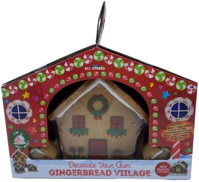 Large Make Your Own Gingerbread House Kit | Pre Built House | Mini Houses, People, Icing, Candy | Sweet Treats | Pre Baked, Pre Made, No Need to Bake | Kids Adults Family Activity | Christmas Gifts
