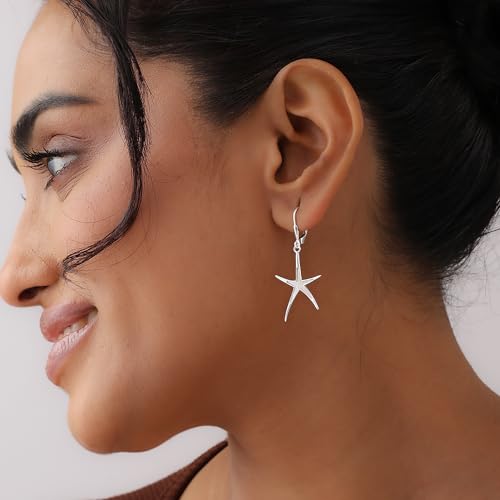 Image of TRUESILVER ACPL 925 Sterling Silver BIS Hallmarked Designer Drop & Dangle Leverback Earrings for Women