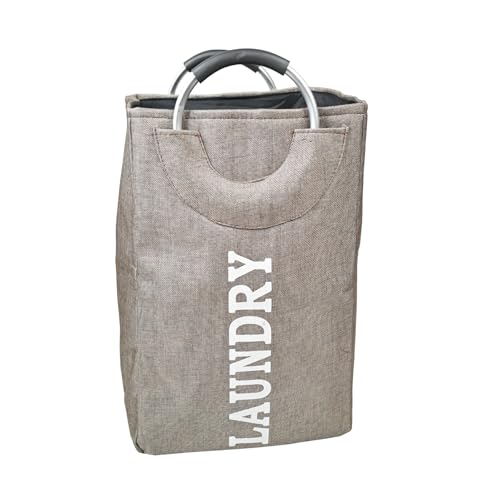 Image of KYLO Efficient Laundry Bag| No Fuss, Superior Steel Handles| Rubber Covering to Support Fingers| Multiple Colors - Goes Well With The Decor - 82 L, Brown